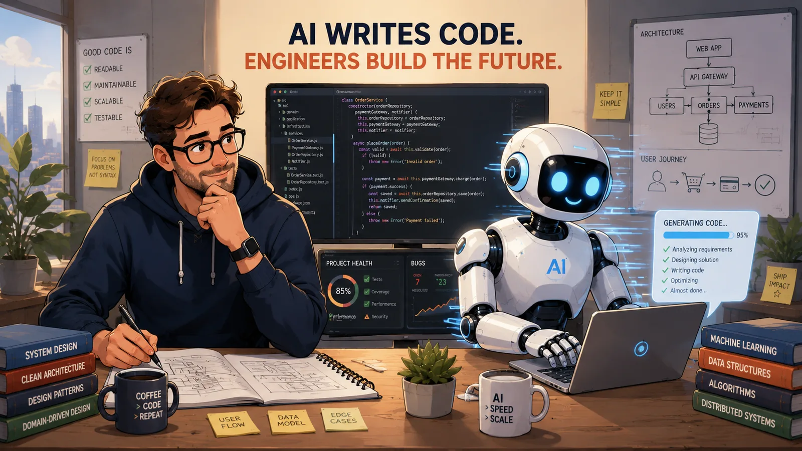 Cât cod scrie AI-ul în 2026 — date reale din companii, studii randomizate și telemetrie din milioane de commit-uri