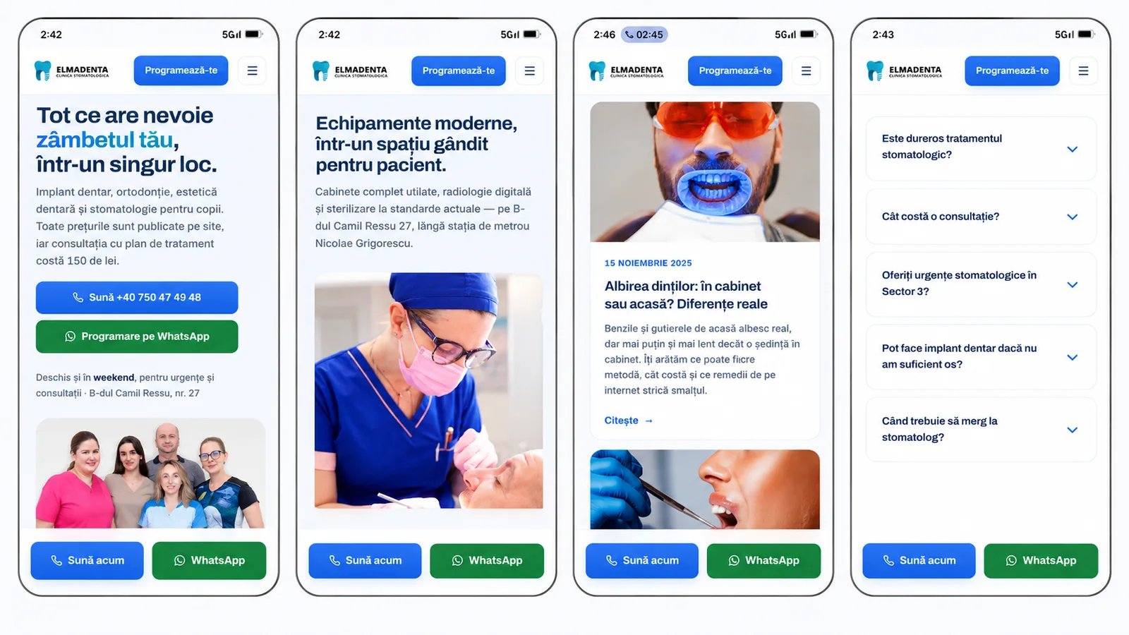 Website-ul nou Elma Denta — design modern, responsive