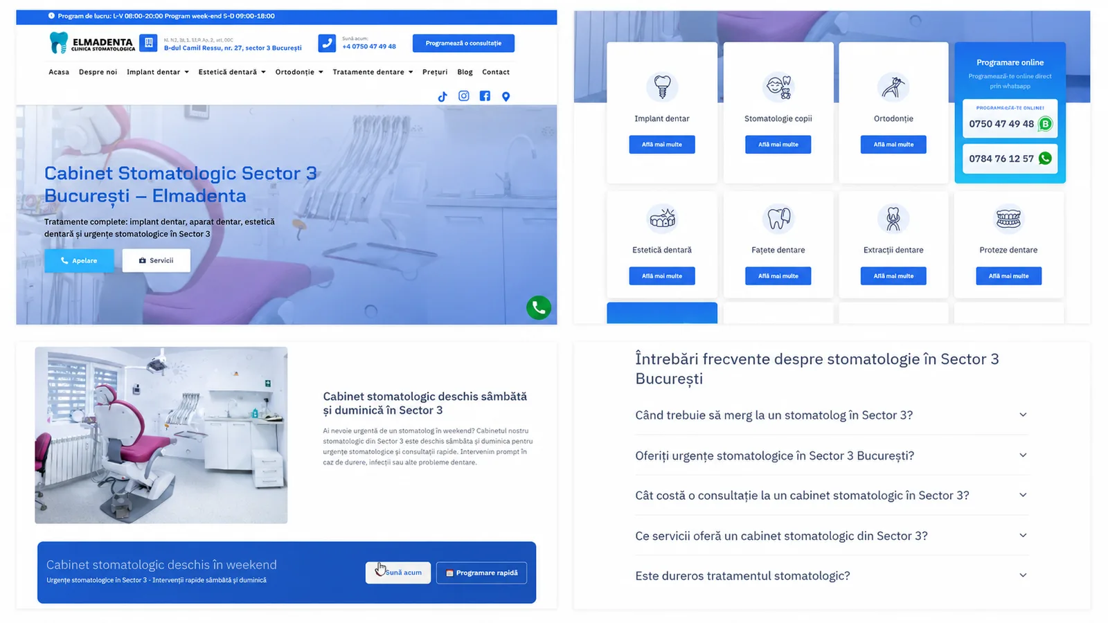 Website-ul vechi Elma Denta — pagina principală