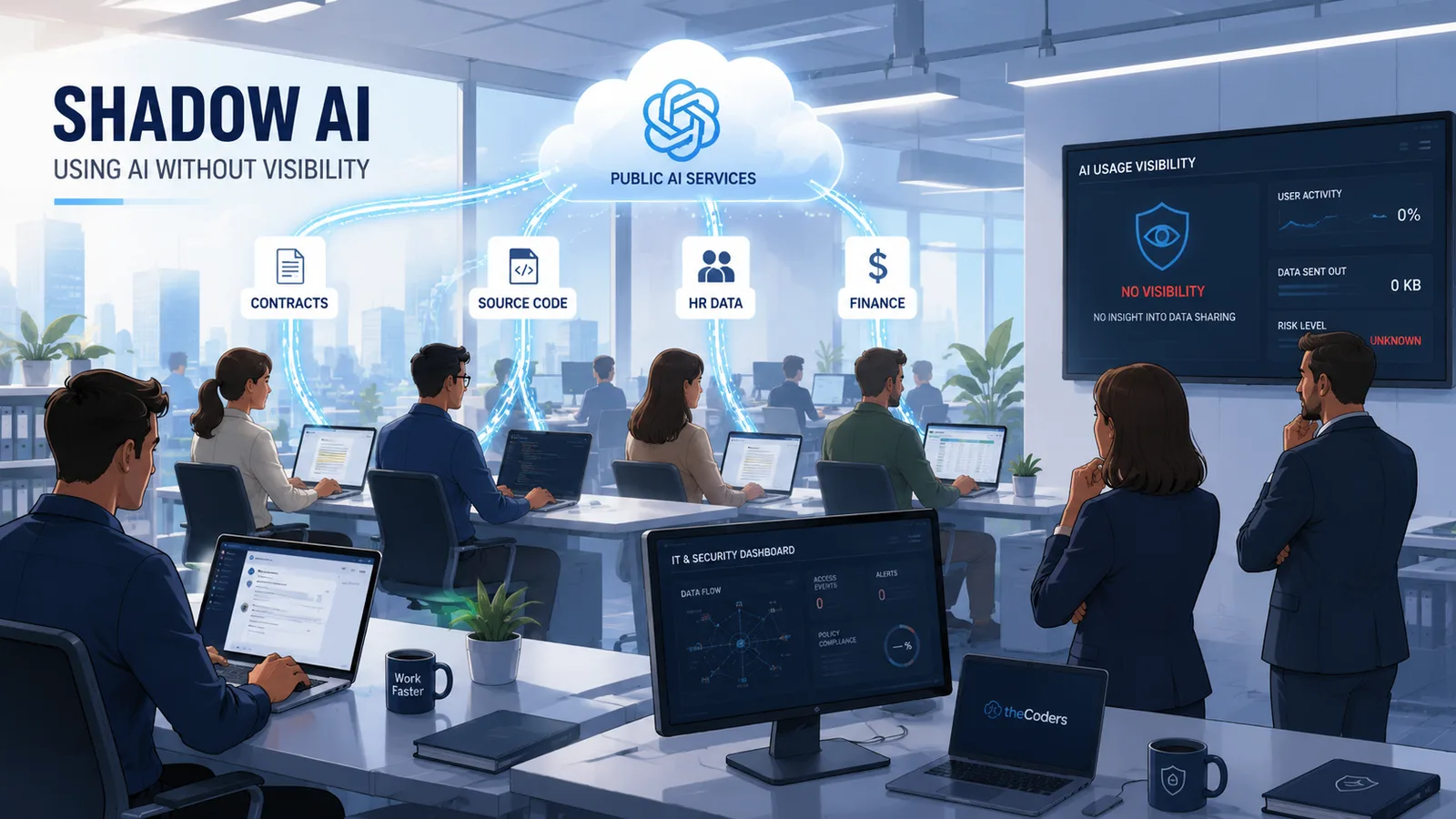 Shadow AI — angajații folosesc deja AI zilnic, fără strategie sau guvernanță, iar informații pot părăsi compania