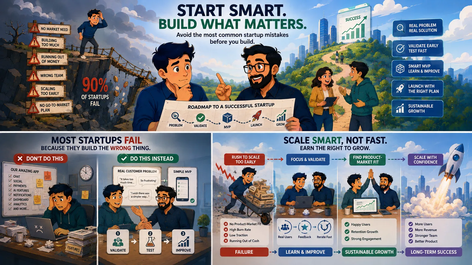 De ce 80% dintre startup-uri eșuează înainte de lansare — cauzele reale țin de oameni și de probleme, nu de cod